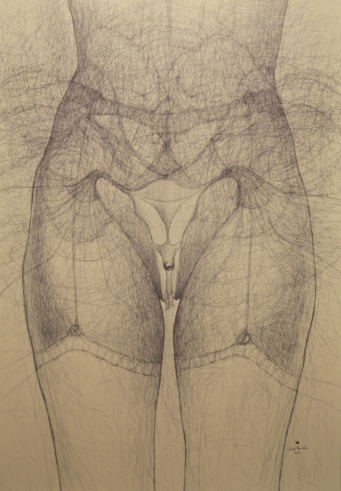 Uterus II, 100x70cm, ballpoint, 2015